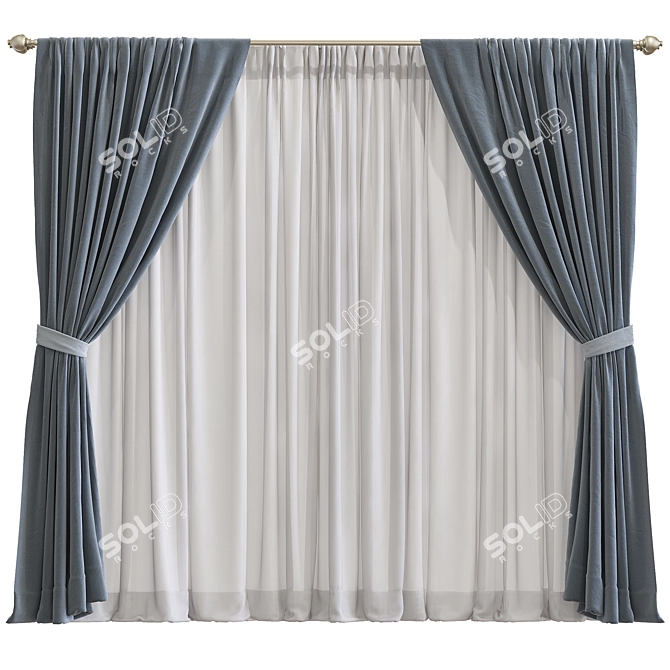 Meshed Curtain Design 3D model image 1