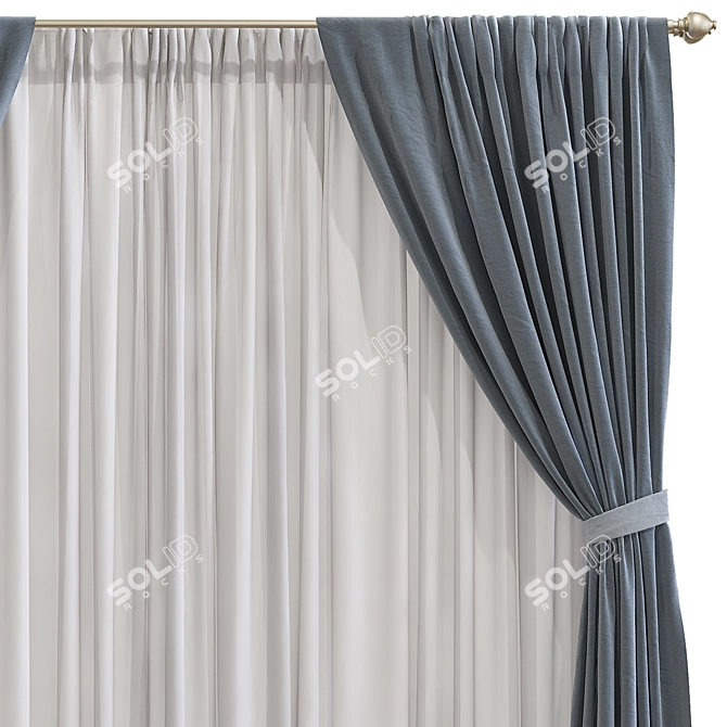 Meshed Curtain Design 3D model image 3