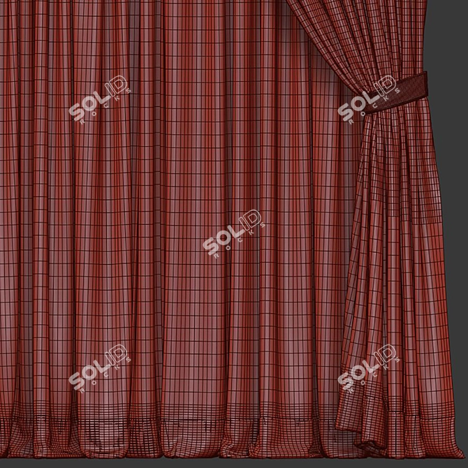 Meshed Curtain Design 3D model image 5