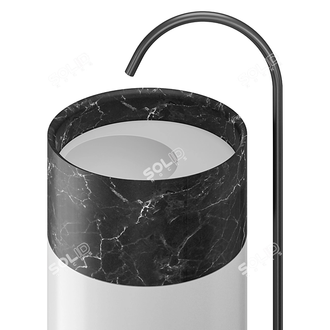 Essentia Ceramic Washbasin with Wooden Countertop 3D model image 4