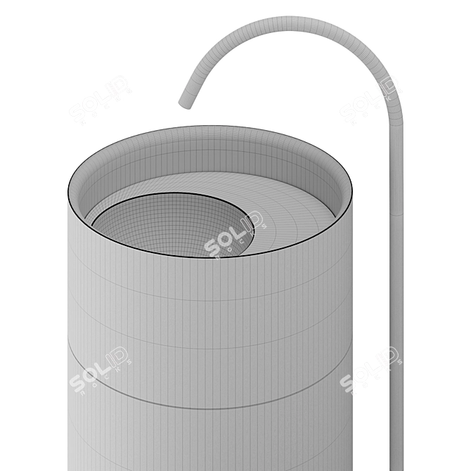 Essentia Ceramic Washbasin with Wooden Countertop 3D model image 5