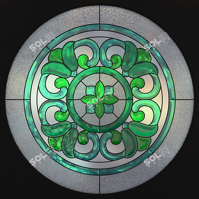 Round Stained Glass Panels 3D model image 1