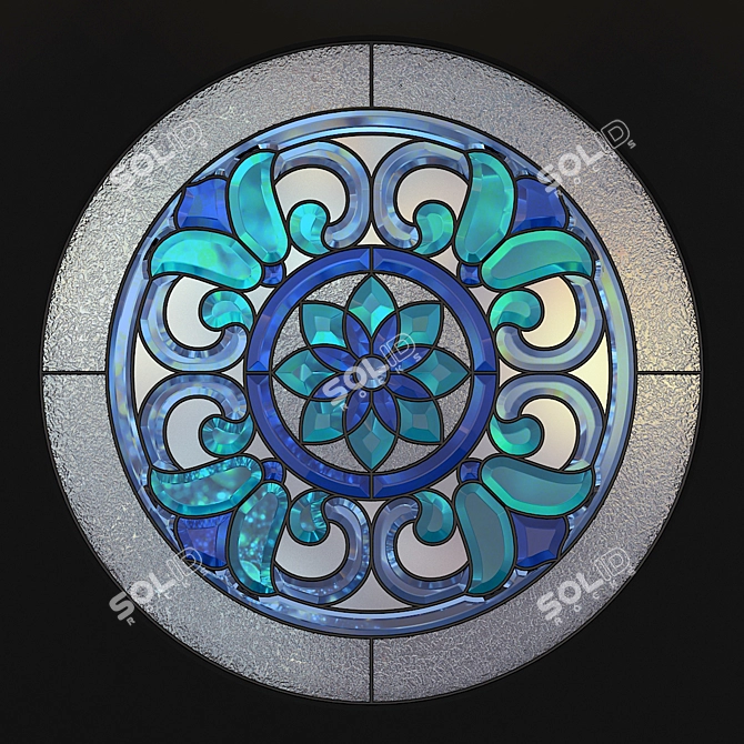 Round Stained Glass Panels 3D model image 2