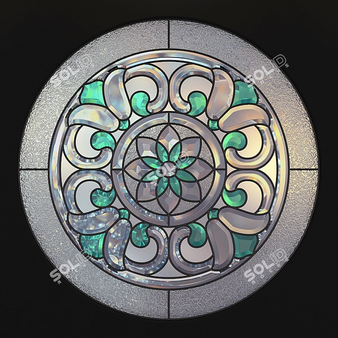 Round Stained Glass Panels 3D model image 4