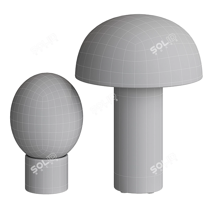Stylish Limestone Table Lamp CB2 3D model image 3