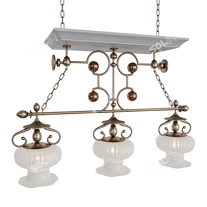 Elegant Provence Chandelier 950mm 3D model image 1