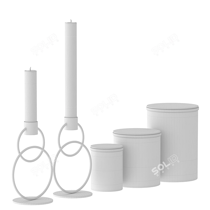 Elegant Decor Set 2015 3D model image 6