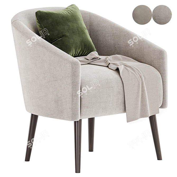 Curved Nest Armchair: Modern Comfort 3D model image 1