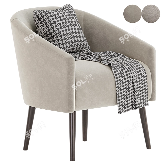 Curved Nest Armchair: Modern Comfort 3D model image 2