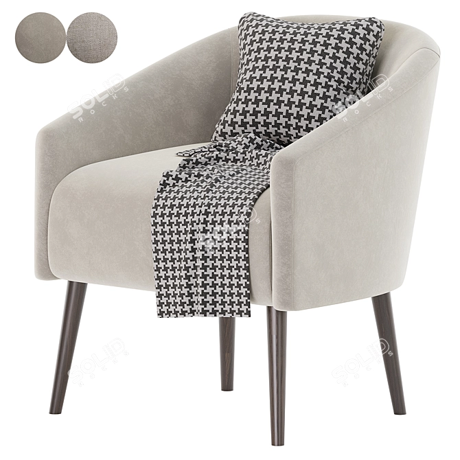 Curved Nest Armchair: Modern Comfort 3D model image 3