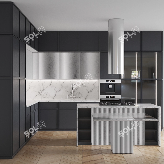 Modern Kitchen Appliance Set 3D model image 1