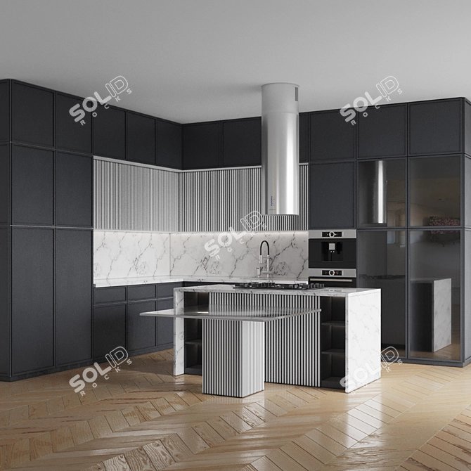 Modern Kitchen Appliance Set 3D model image 2