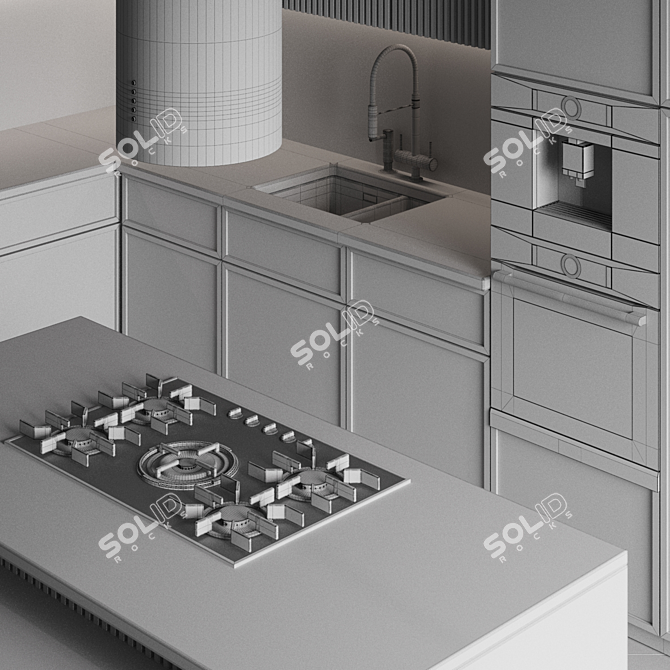 Modern Kitchen Appliance Set 3D model image 7