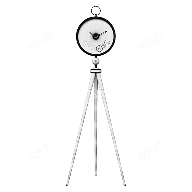 60" White Metal Tripod Floor Clock 3D model image 2