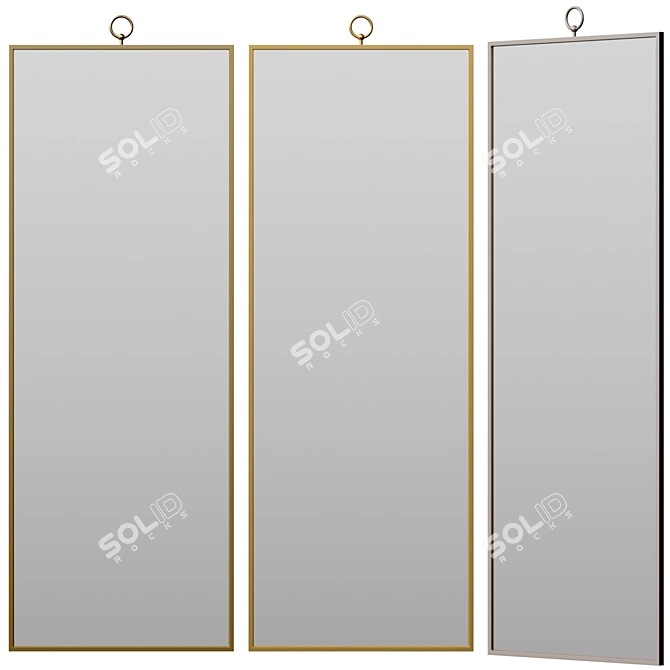 Antique Gold Floor Mirror 3D model image 1