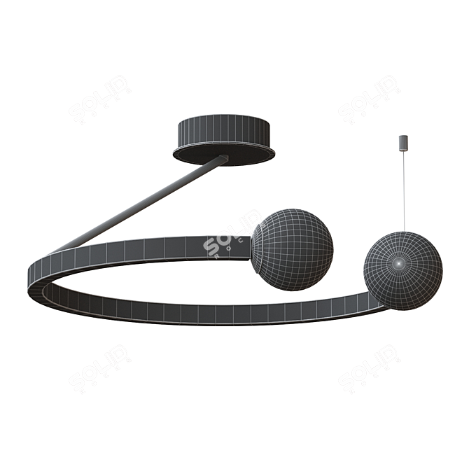 Modern LED Ceiling Chandelier 3D model image 2