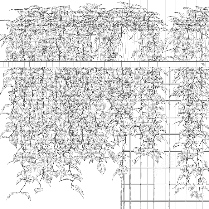 Hanging Epipremnum Plant Column 3D model image 4