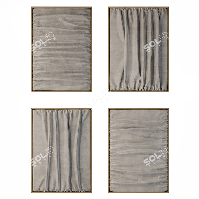 Set of 4 Plaster Pictures 3D model image 1