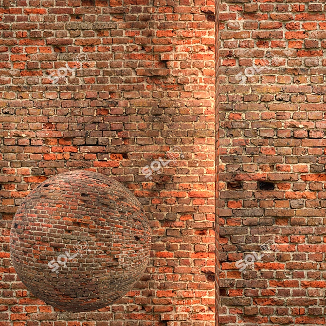 Seamless Texture Brick Material Kit 3D model image 1