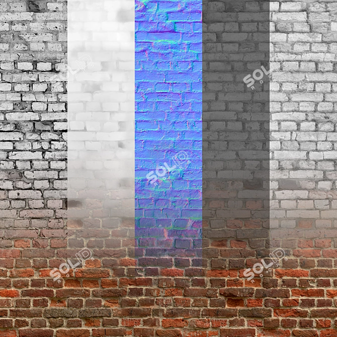 Seamless Texture Brick Material Kit 3D model image 2