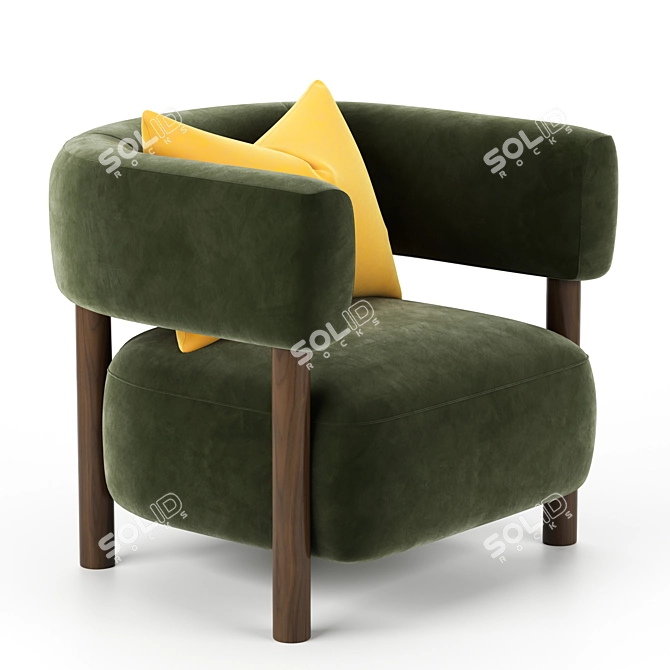 Modern Lounge Chair 3D Model 3D model image 2