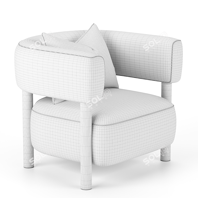 Modern Lounge Chair 3D Model 3D model image 4