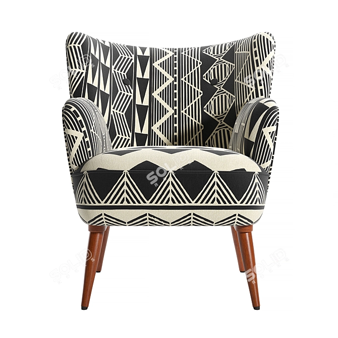 Elegant Petite Accent Armchair 3D model image 2