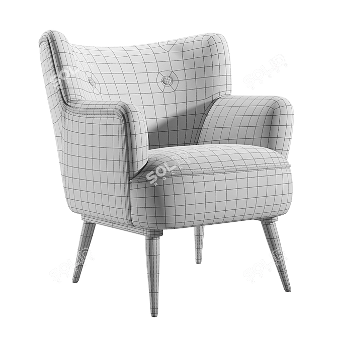 Elegant Petite Accent Armchair 3D model image 3