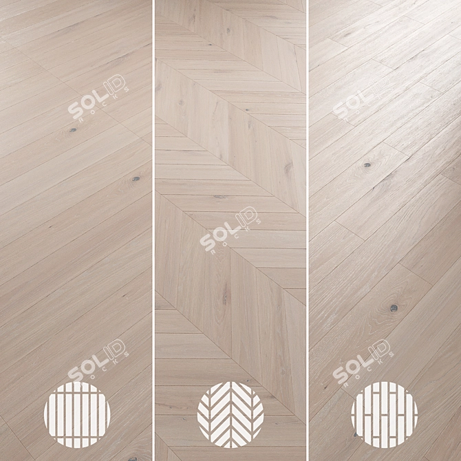 Oak Parquet Flooring Collection 3D model image 5