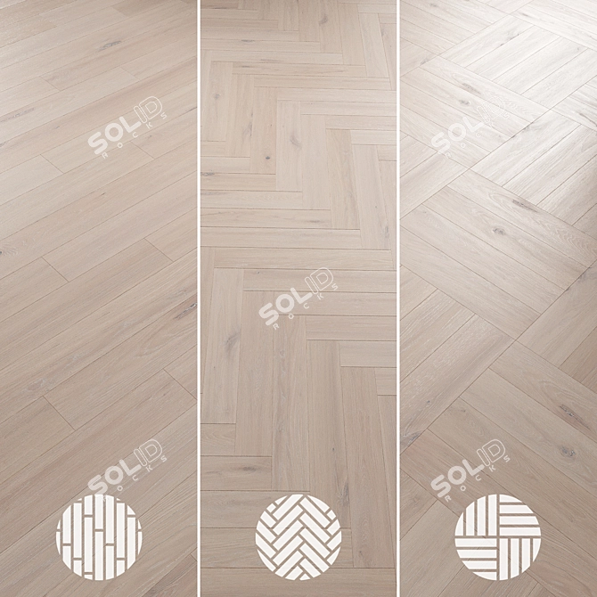 Oak Parquet Flooring Collection 3D model image 6