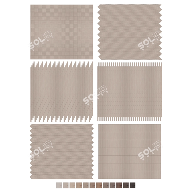 Oak Parquet Flooring Collection 3D model image 7