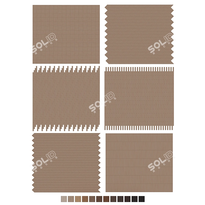 Oak Parquet Flooring Collection 3D model image 7