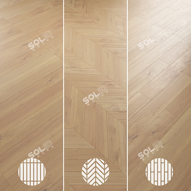 Oak Parquet Flooring Collection 3D model image 5