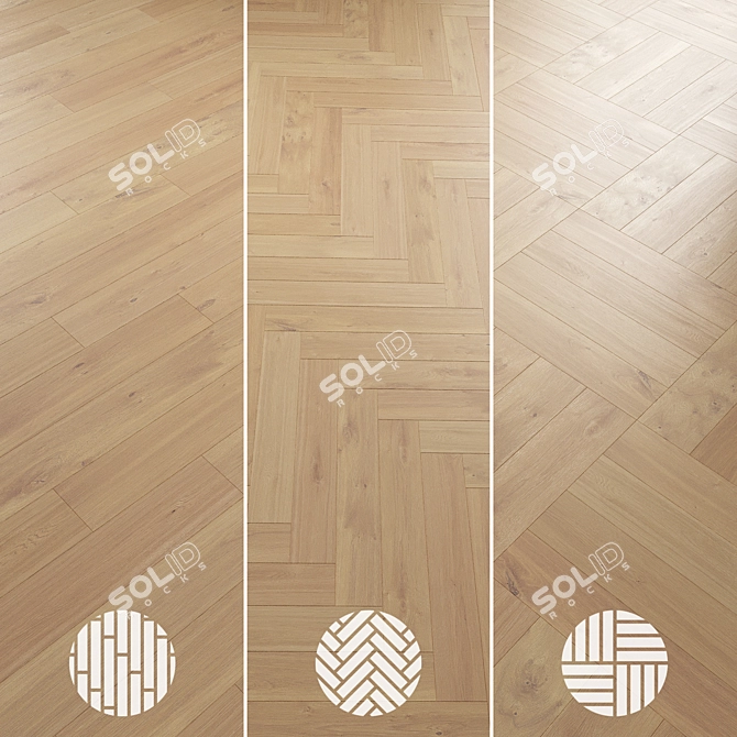 Oak Parquet Flooring Collection 3D model image 6