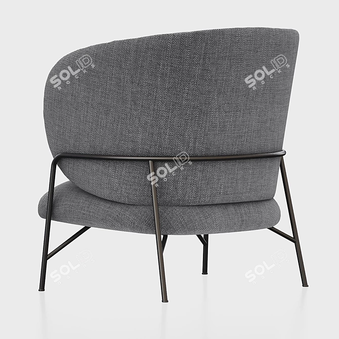 Japanese Elegance Lounge Armchair 3D model image 3