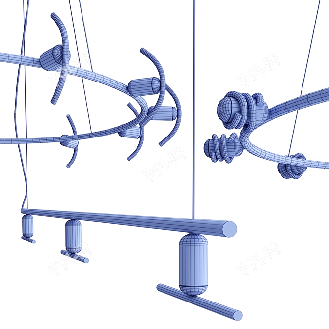 Contemporary Beem Black Chandelier Collection 3D model image 5