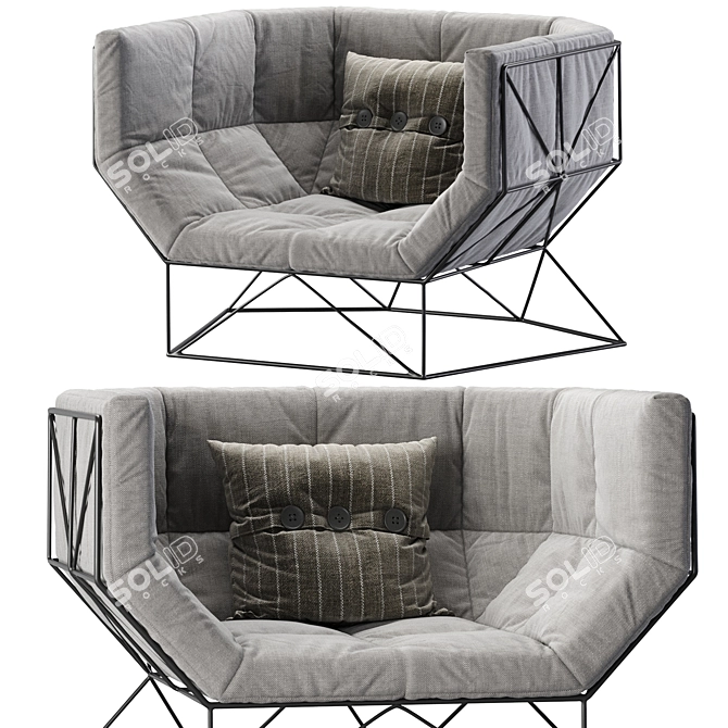 Modern Armchair FOXHOLE Design 3D model image 1