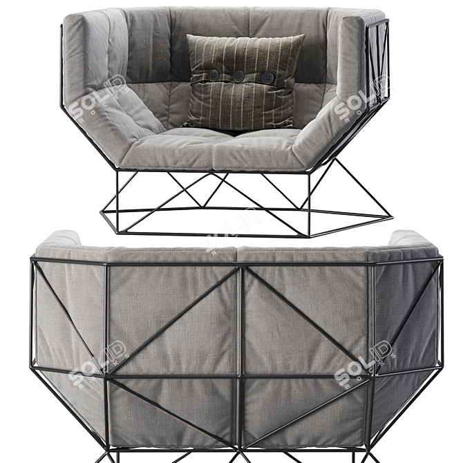 Modern Armchair FOXHOLE Design 3D model image 2
