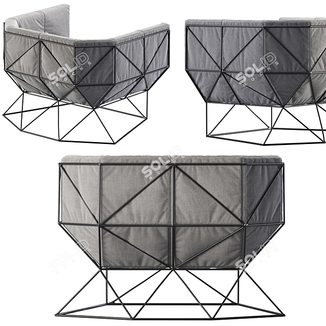 Modern Armchair FOXHOLE Design 3D model image 5