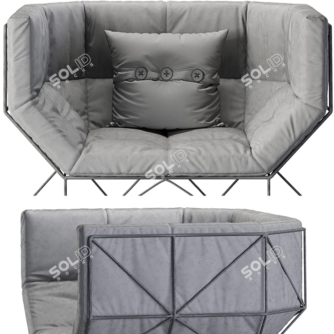 Modern Armchair FOXHOLE Design 3D model image 7