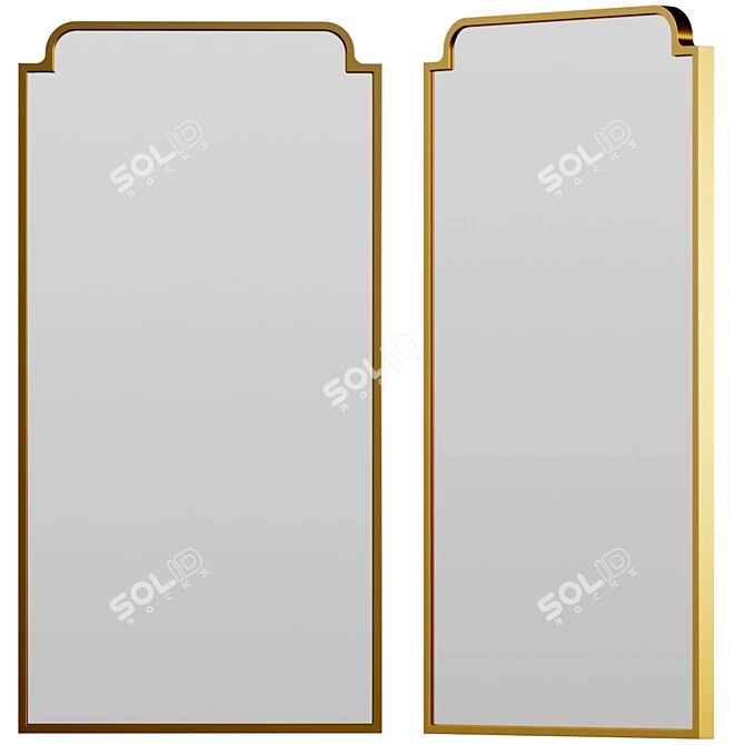 Elegant Regal Mirror 3D model image 1