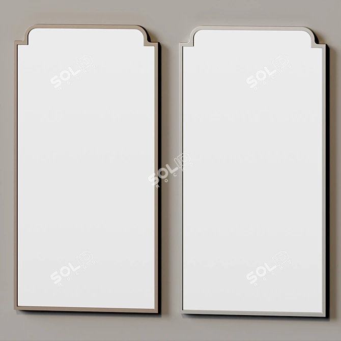 Elegant Regal Mirror 3D model image 2