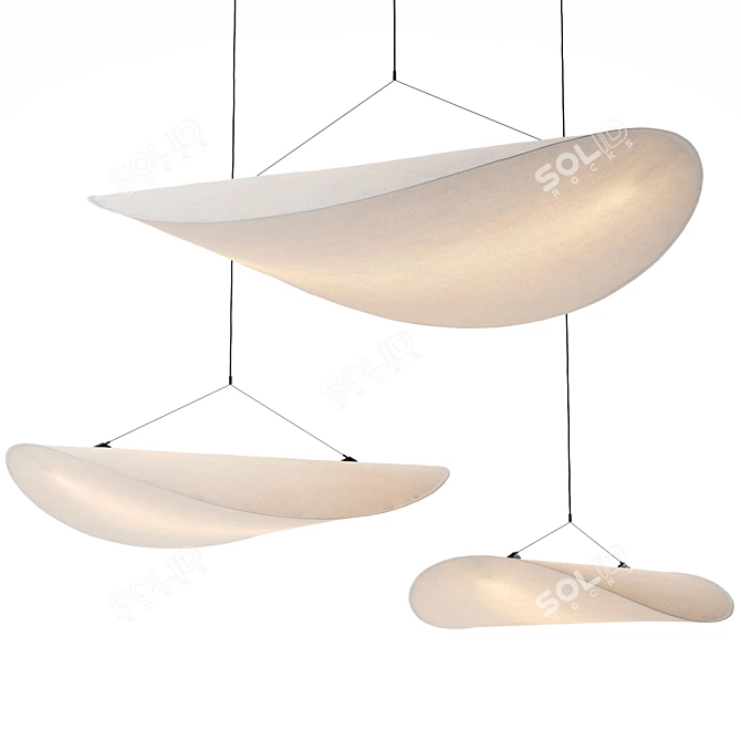 Modern White Tense Pendant Lamps 3D model image 1