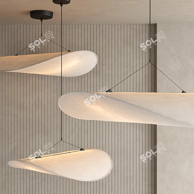 Modern White Tense Pendant Lamps 3D model image 2