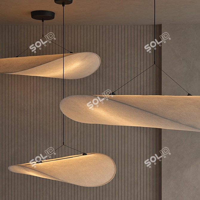 Modern White Tense Pendant Lamps 3D model image 3