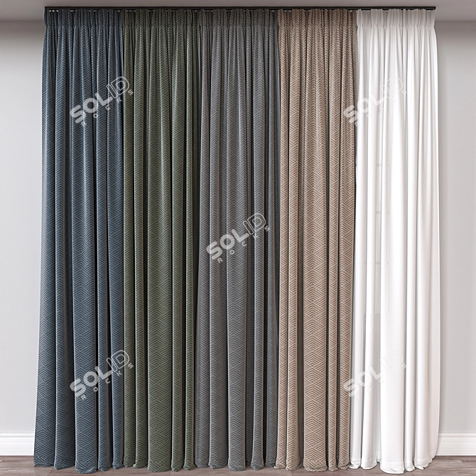 Versatile 3D Curtain Model Mesh 3D model image 1