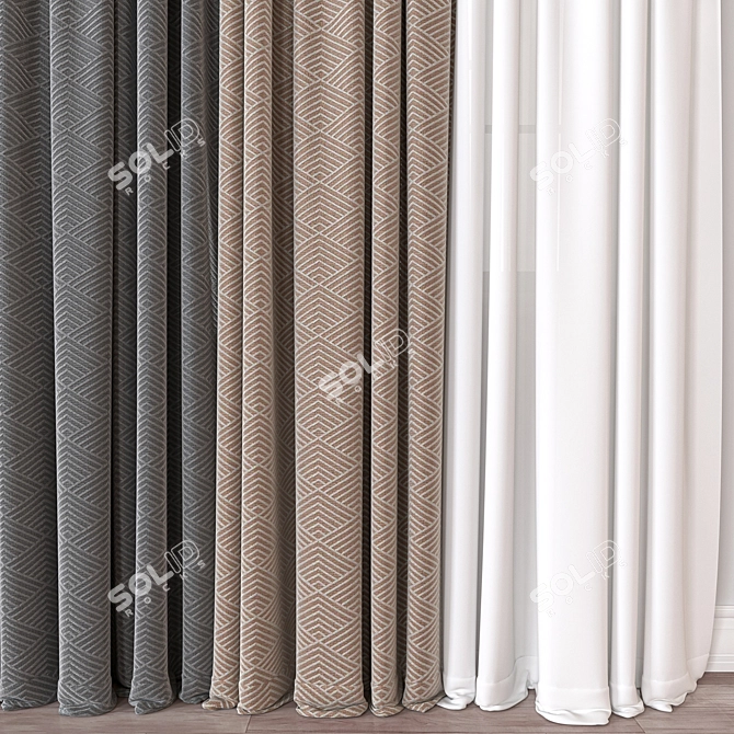 Versatile 3D Curtain Model Mesh 3D model image 3