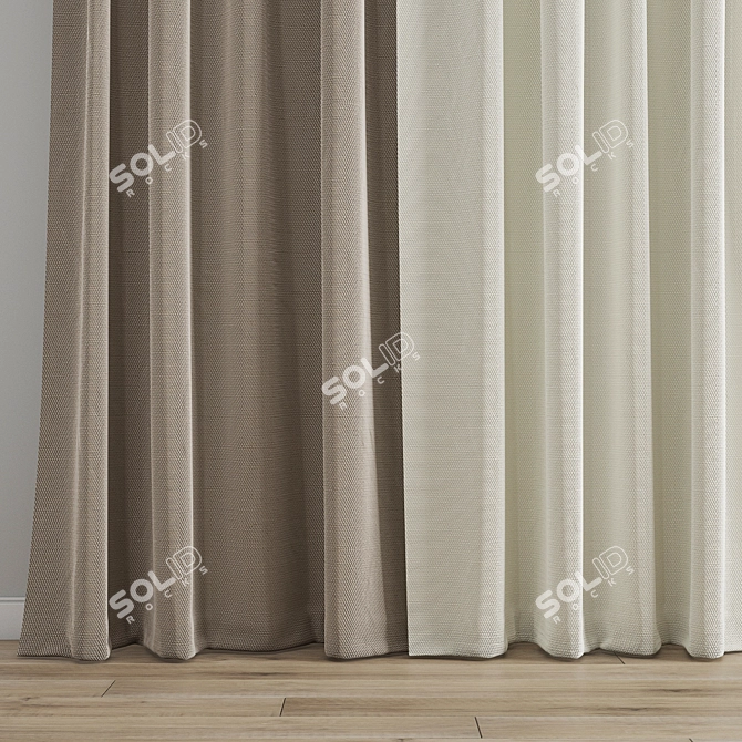 / Detailed Curtain 3D Model 3D model image 2