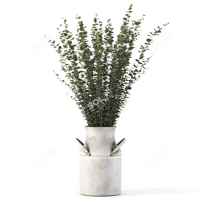 Lush Eucalyptus Bundle in Vase 3D model image 1