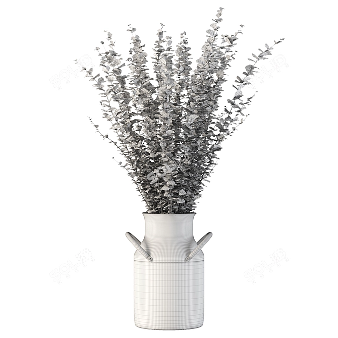 Lush Eucalyptus Bundle in Vase 3D model image 3